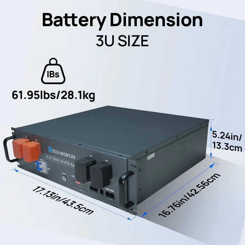 ECO-WORTHY 48V (51.2V) 50Ah Server Rack Battery - view 5