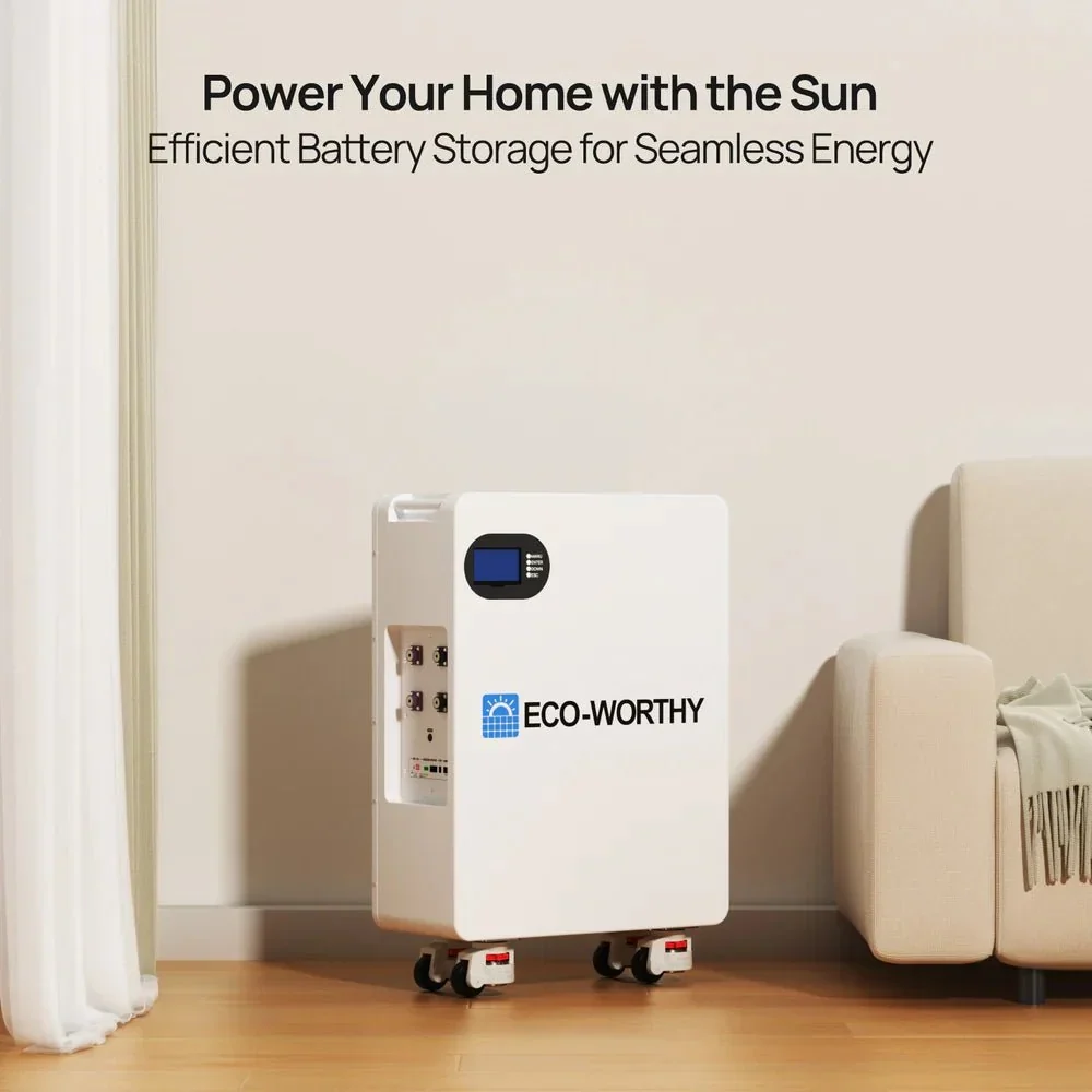 ECO-WORTHY 51.2V 280Ah LiFePO4 Floor Standing Battery with 4 Footmaster Nylon Wheels for Off-grid Home Energy Storage - view 9