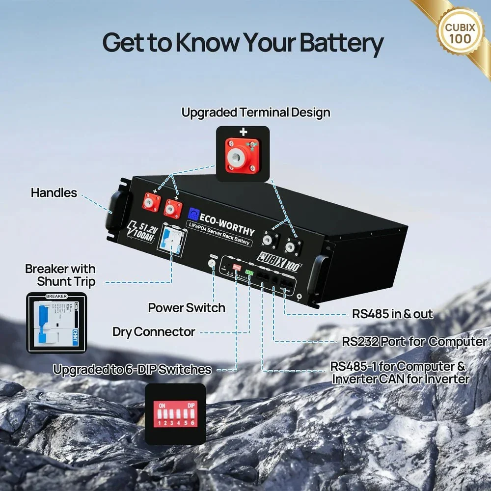 ECO-WORTHY Cubix 100 48V 100Ah Server Rack Battery - view 9