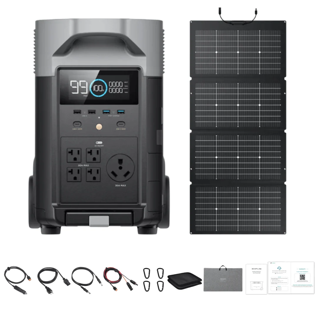 EcoFlow DELTA Pro Solar Generator + 220W Portable Solar Panels