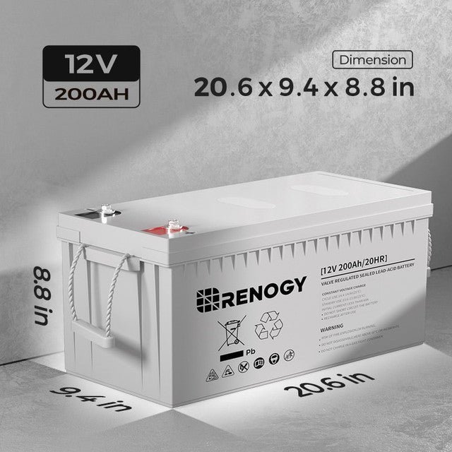 Renogy 12 Volt 200Ah Deep Cycle AGM Battery - view 2