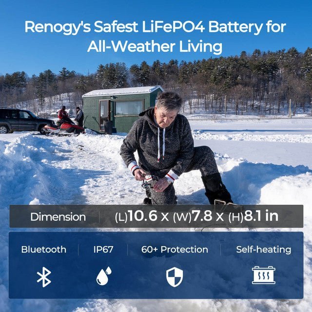 Renogy 12V 100Ah Pro Smart Lithium Iron Phosphate Battery With Bluetooth & Self-heating Function + Renogy ONE Core - view 8