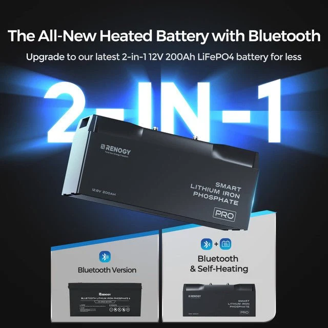 Renogy 12V 200Ah Pro Smart Lithium Iron Phosphate Battery w/Bluetooth & Self-heating Function - view 6