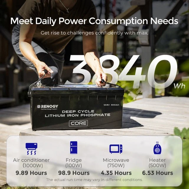 Renogy 12V 300Ah Core Series Deep Cycle Self-Heating Lithium Iron Phosphate Battery - view 2
