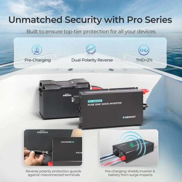 Renogy 3000W 12V Pro Pure Sine Wave Inverter With EcoSleep Mode - view 3