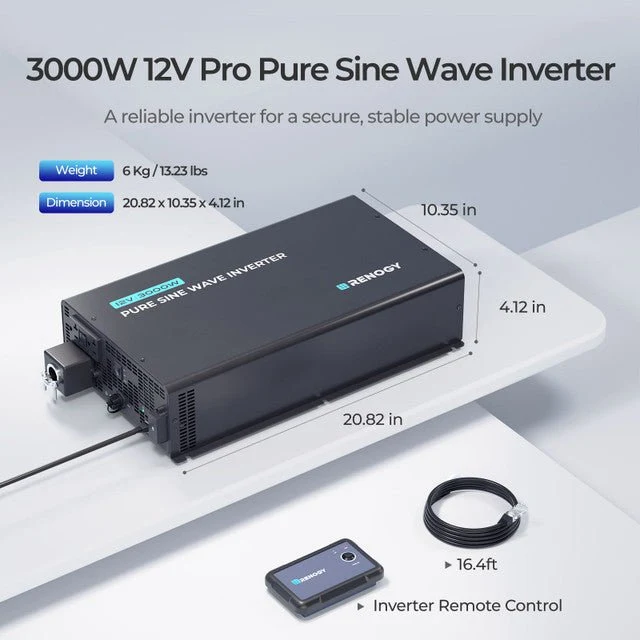 Renogy 3000W 12V Pro Pure Sine Wave Inverter With EcoSleep Mode - view 6