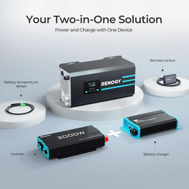 Renogy 3000W 12V Pure Sine Wave Inverter Charger w/ LCD Display - view 3