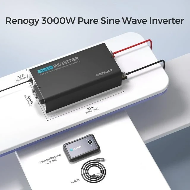 Renogy PUH 12V 3000W Pure Sine Wave Inverter with UPS Transfer Switch and Built-in Bluetooth - view 8