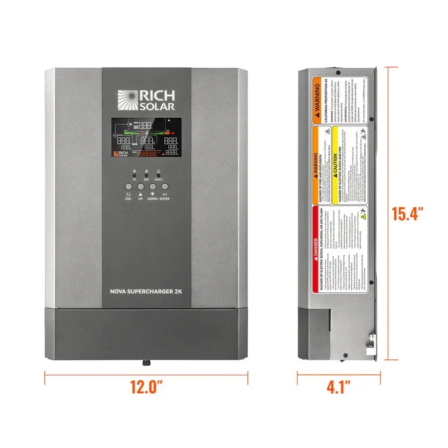 Rich Solar NOVA SUPERCHARGER 2K 2000W 12V Pure Sine Wave Inverter Charger - view 2