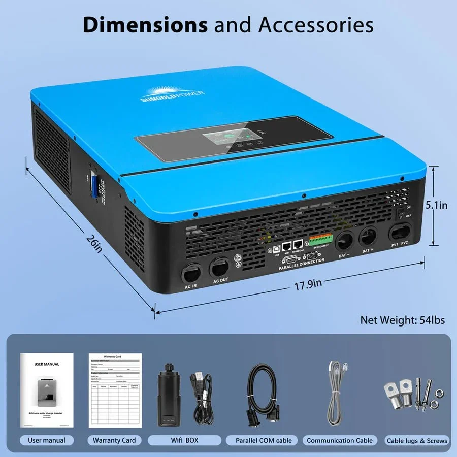 SunGoldPower 10KW 48V Split Phase Solar Inverter - view 8