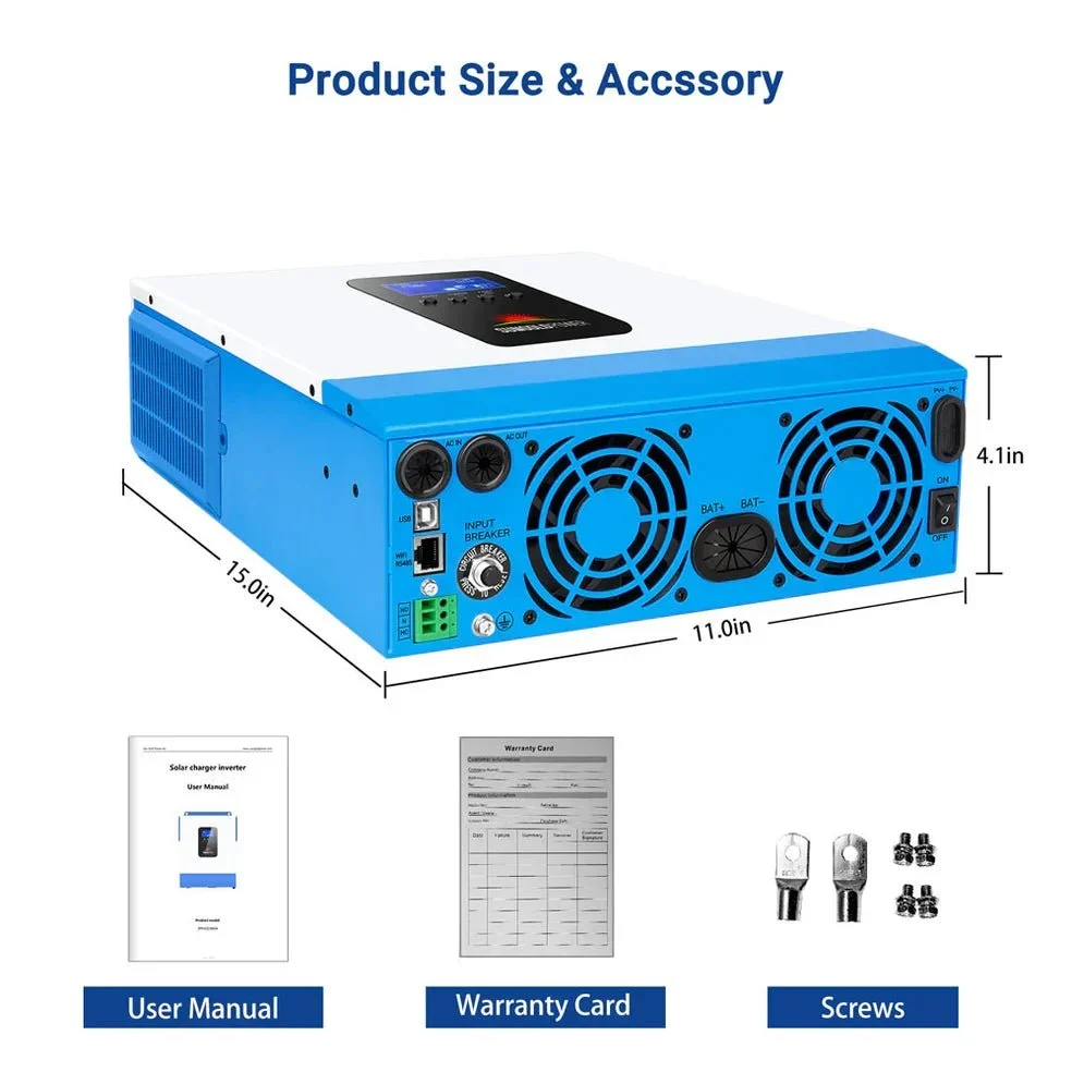 SunGoldPower 3000W 24V Solar Inverter Charger (SPH302460A) - view 8