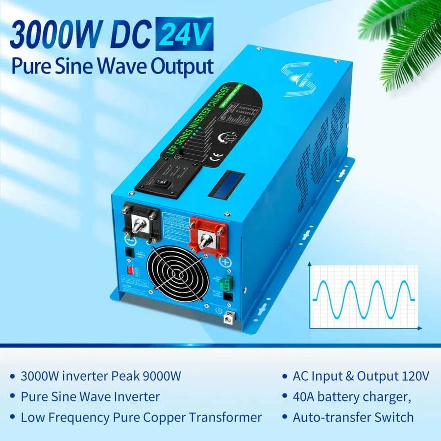 SunGoldPower 3000W DC 24V Pure Sine Wave Inverter With Charger - view 2