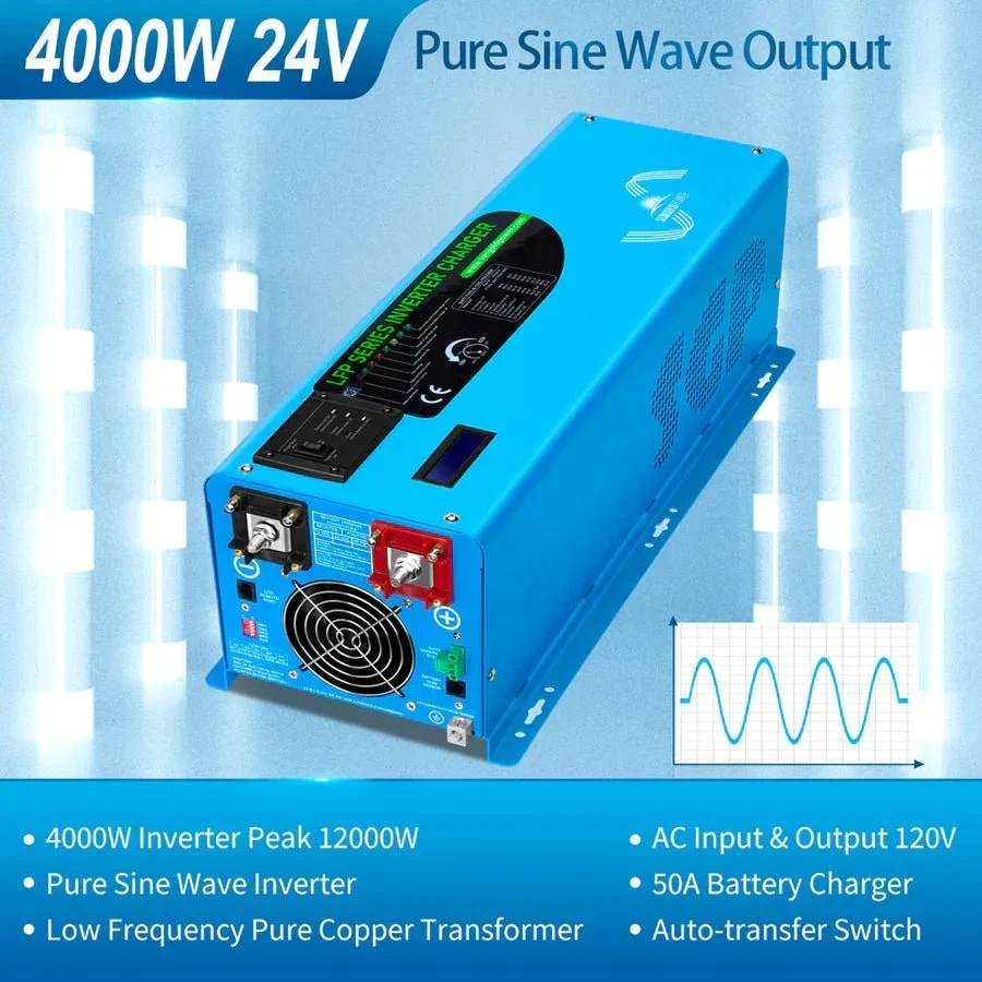 SunGoldPower 4000W DC 24V Pure Sine Wave Inverter With Charger - view 3