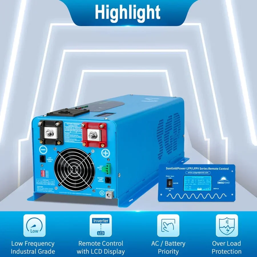 SunGoldPower 4000W DC 24V Pure Sine Wave Inverter With Charger - view 4