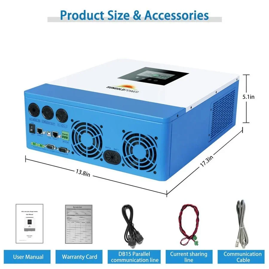 SunGoldPower 5000W 48V Solar Charger Inverter (SPH5048P) - view 10