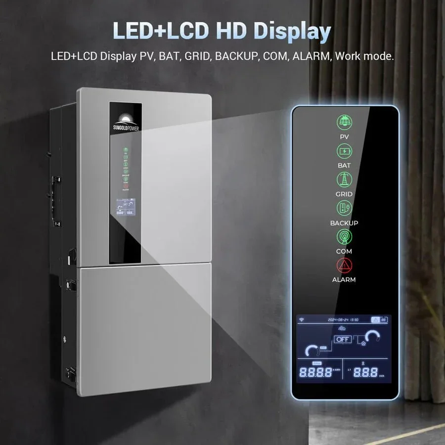 SunGoldPower 7.6KW 48V Split Phase Hybrid Solar Inverter - view 3